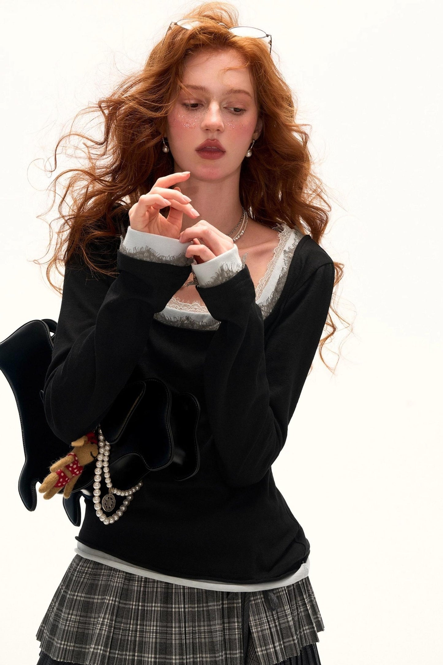 Lace Layered Long Sleeve T-Shirt