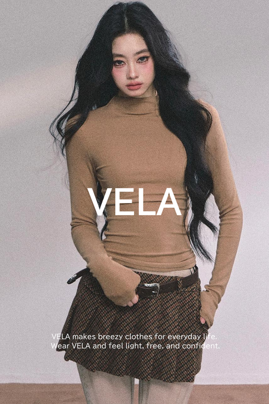 Semi-High-Neck Long-Sleeved Autumn Inner T-Shirt Top