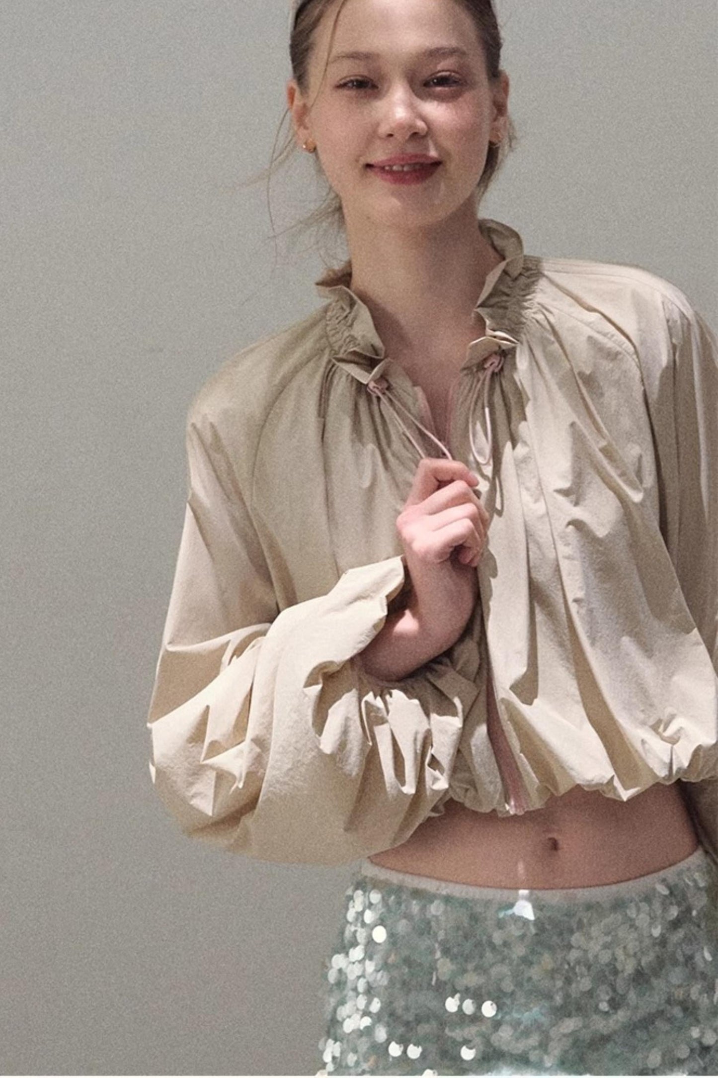 Dual-Color Sequin A-Line Mini Skirt