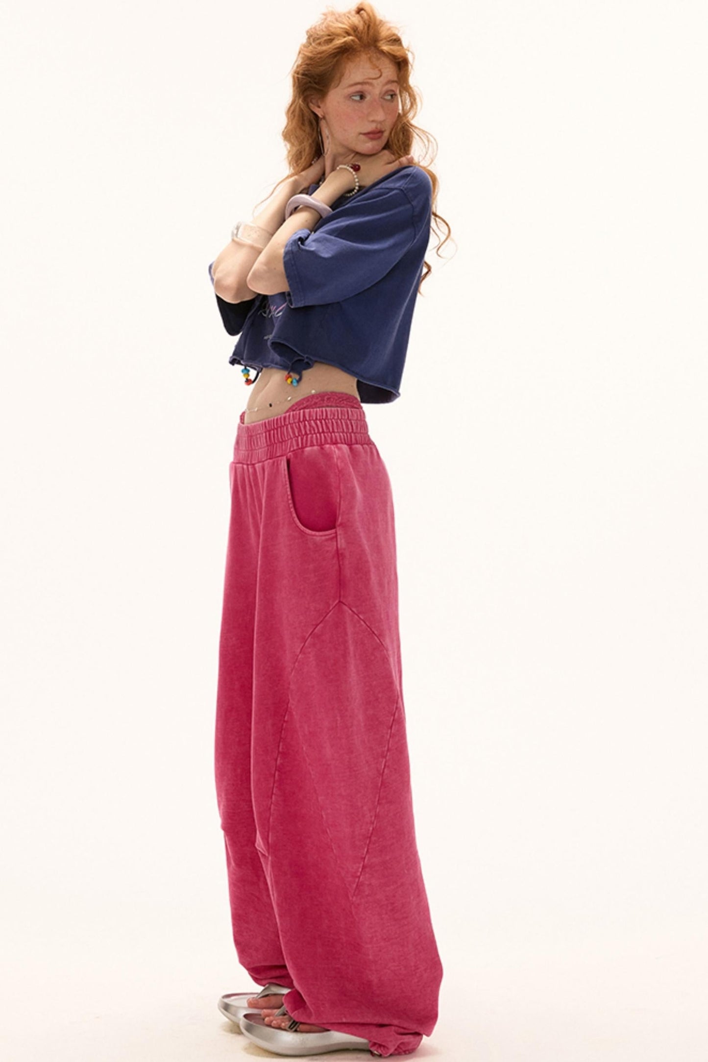 Luxe Loose-Leg Sports Pants