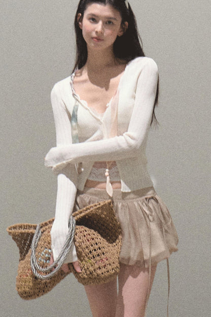 Floral Peplum Culottes Skirt Set