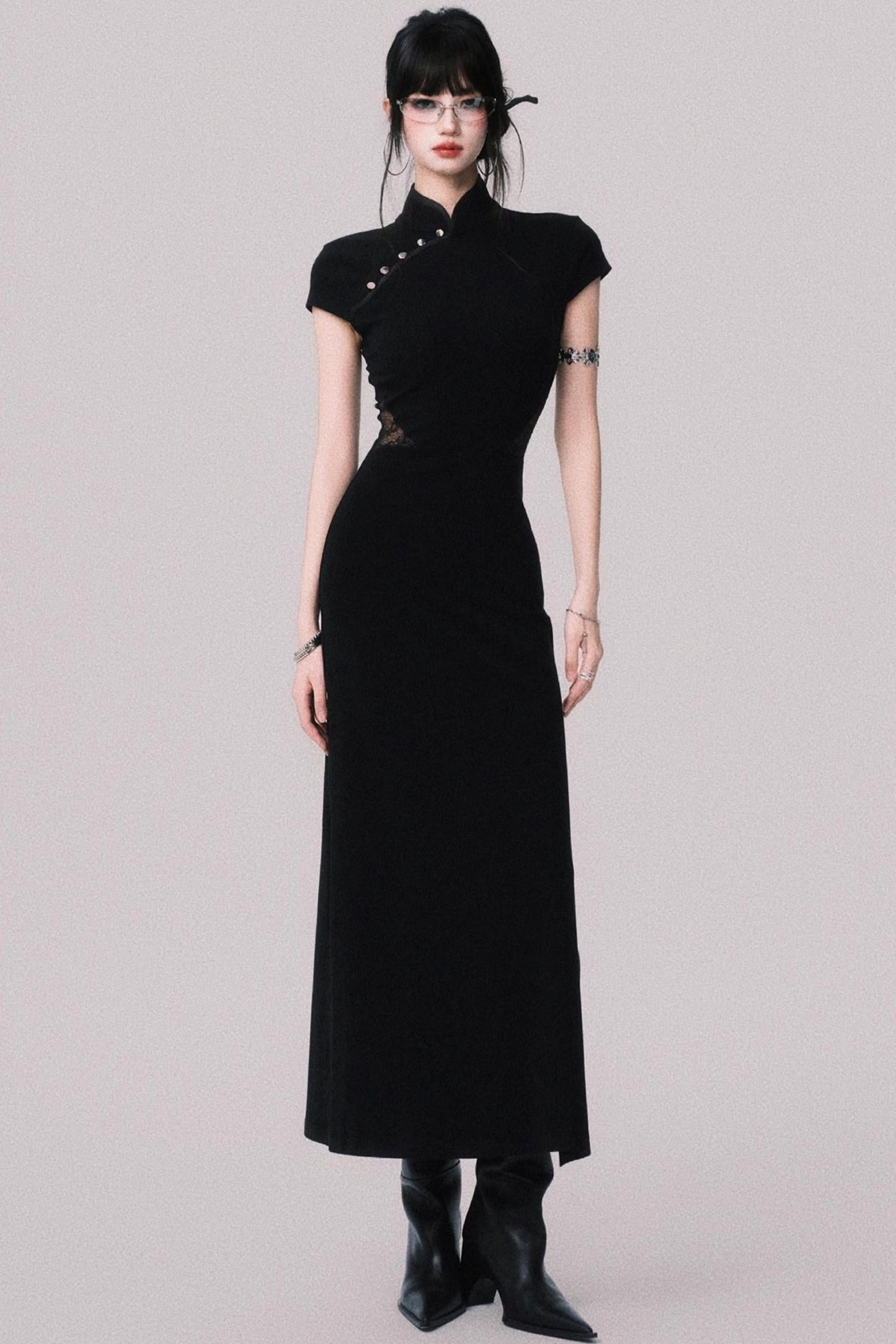 Retro Mermaid Lace Cheongsam Dress