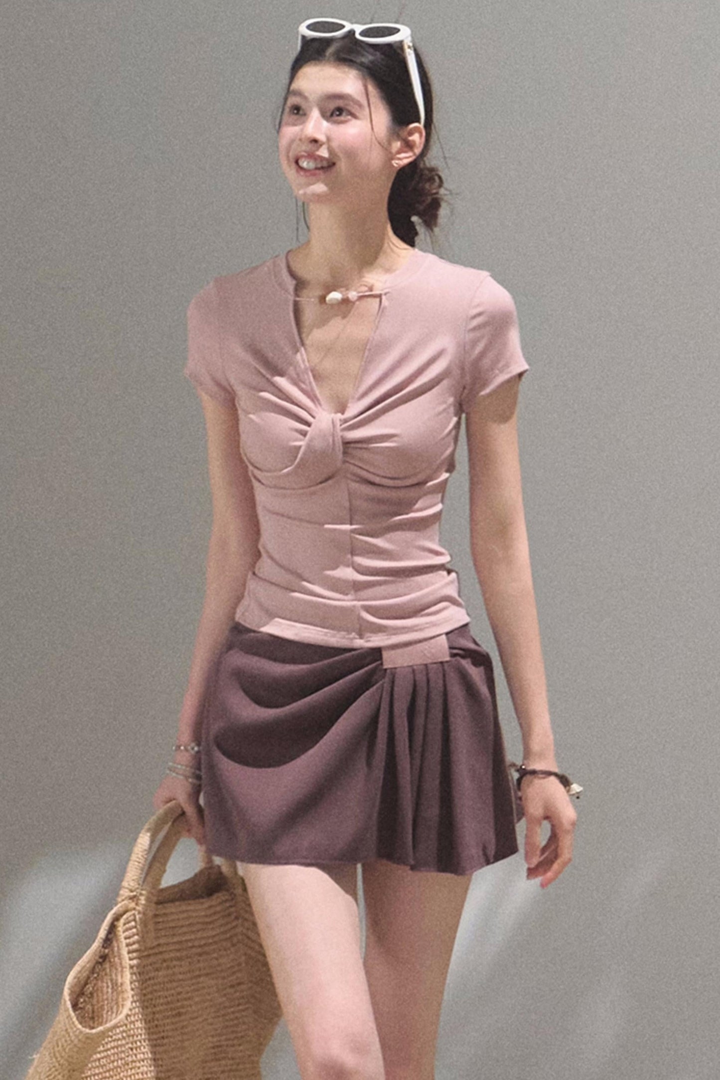 Cool Beaded V-Neck Tee