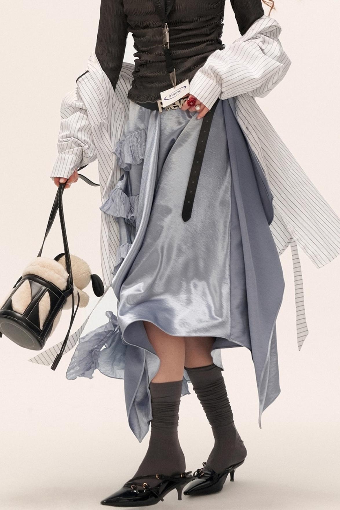 Micro-Sheer Long Skirt