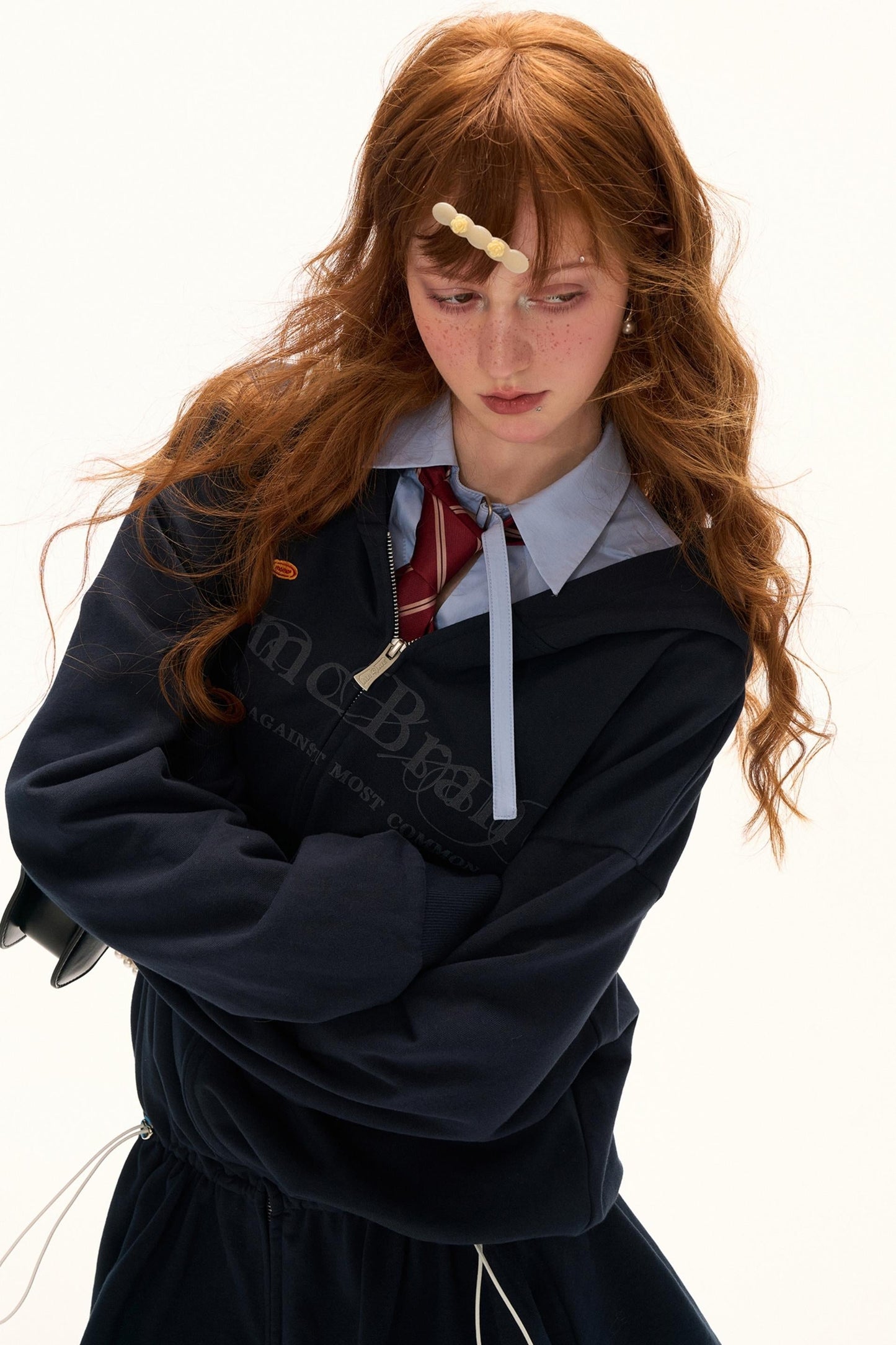 Autumn Logo Hooded Zipper Dress