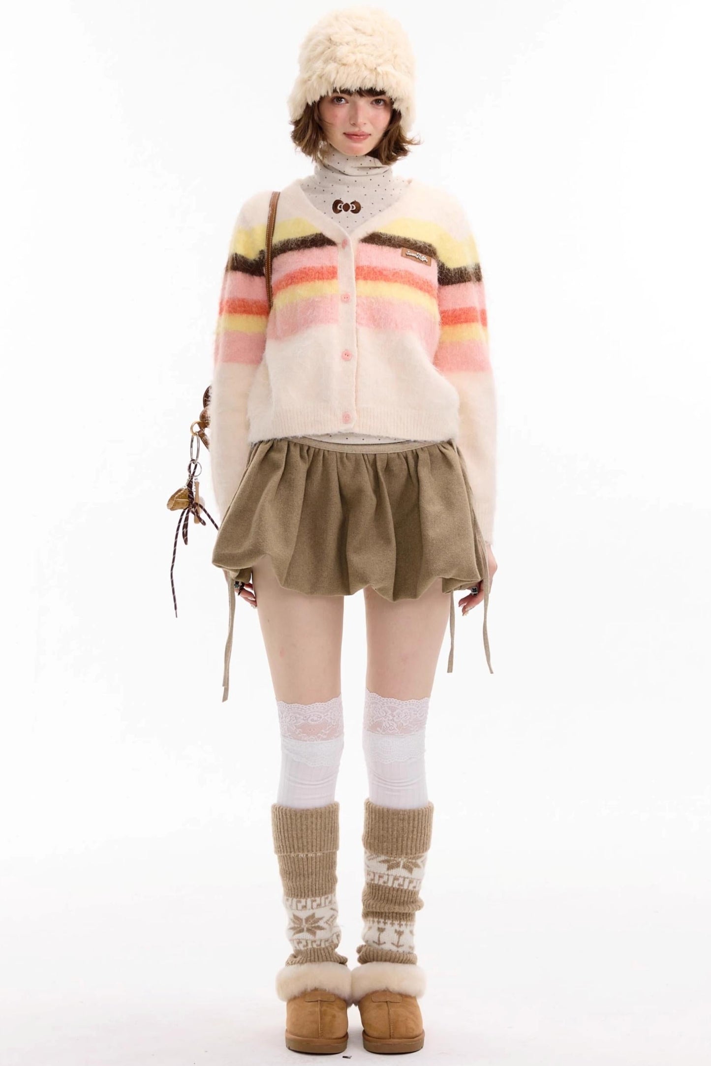 Autumn High Waisted Woolen A Line Skirt