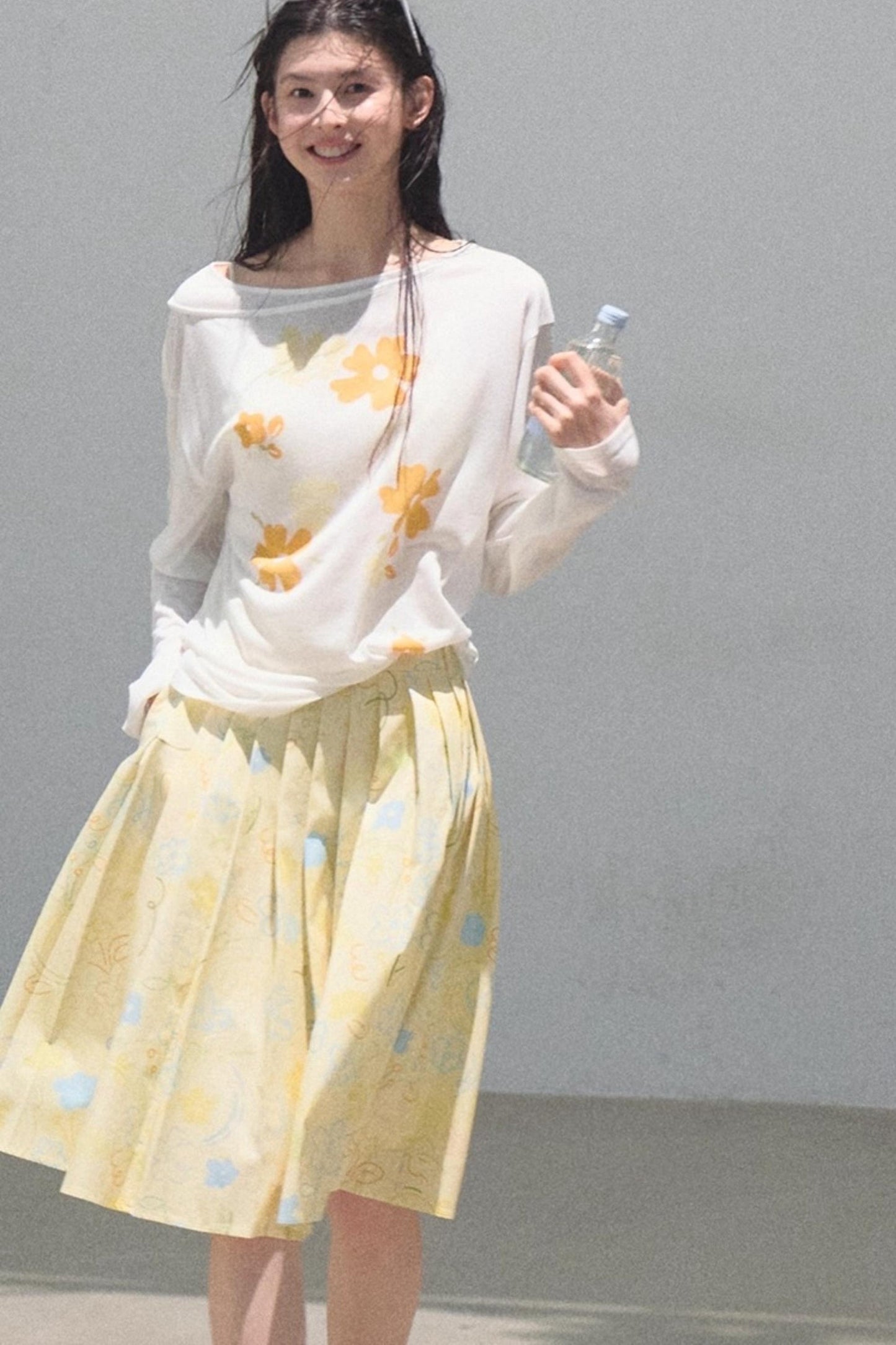 Floral Knit Off-the-Shoulder Cover-Up Top