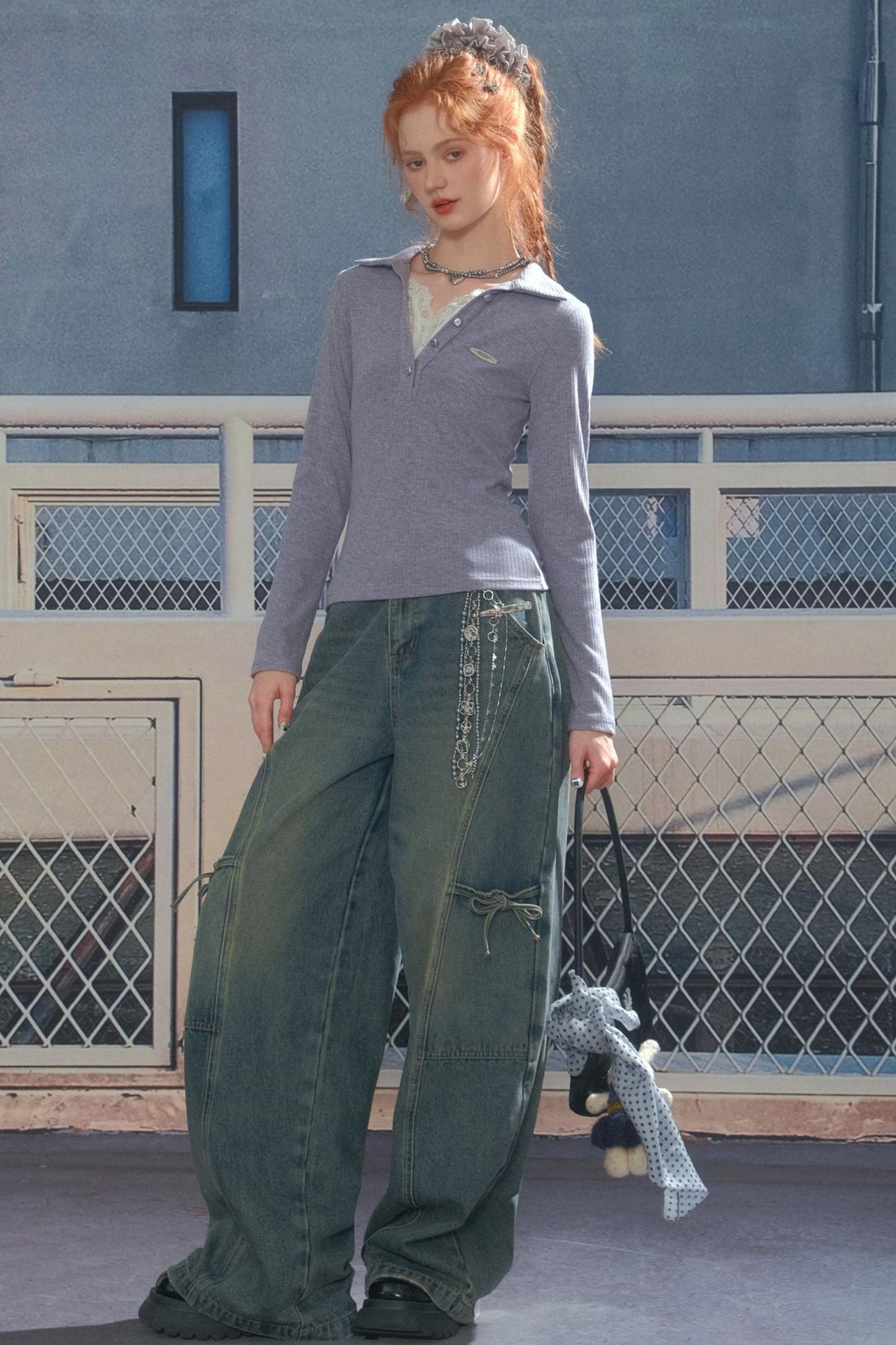 Zizifei 针织蕾丝上衣