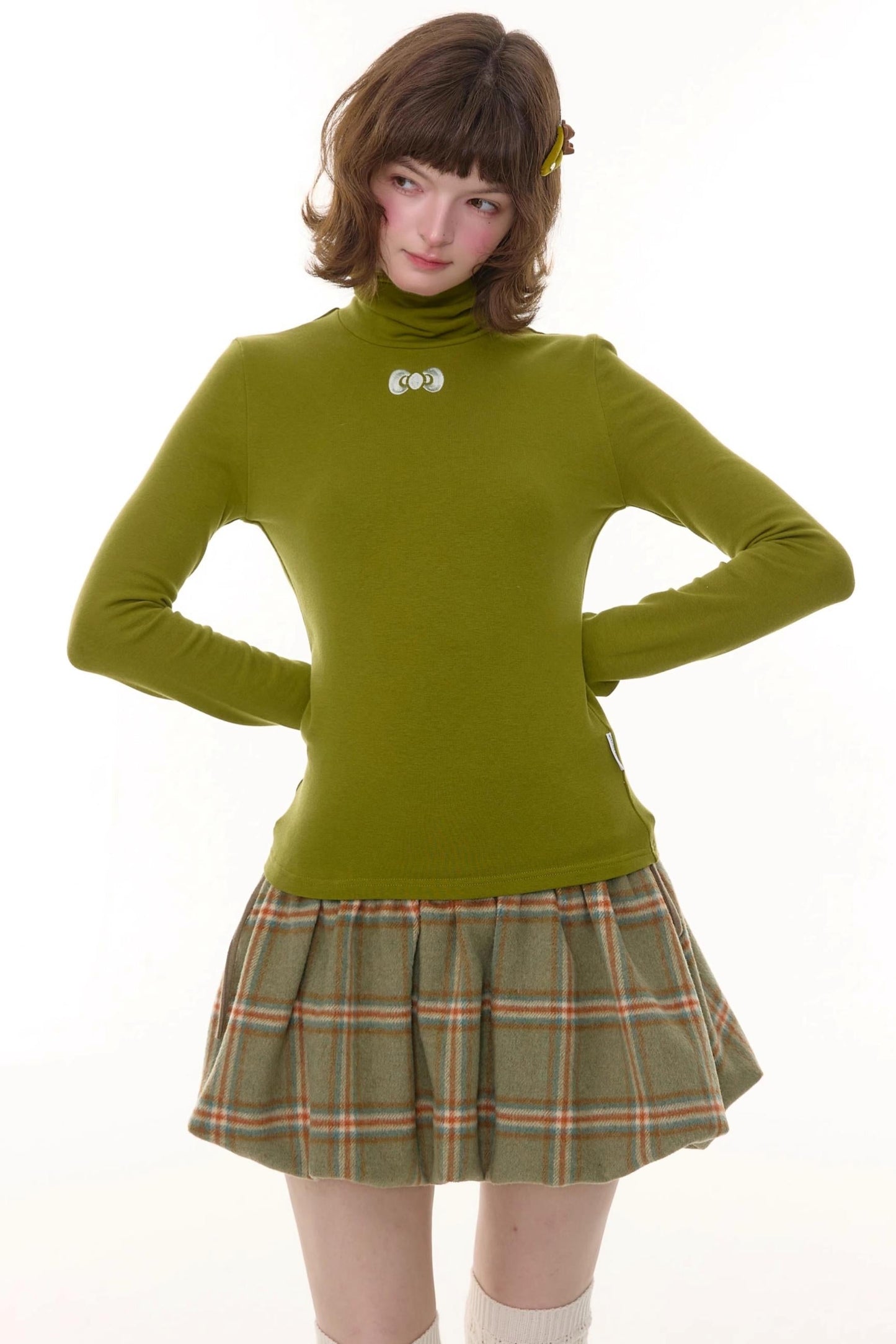 Autumn Retro High Neck Knitted Top