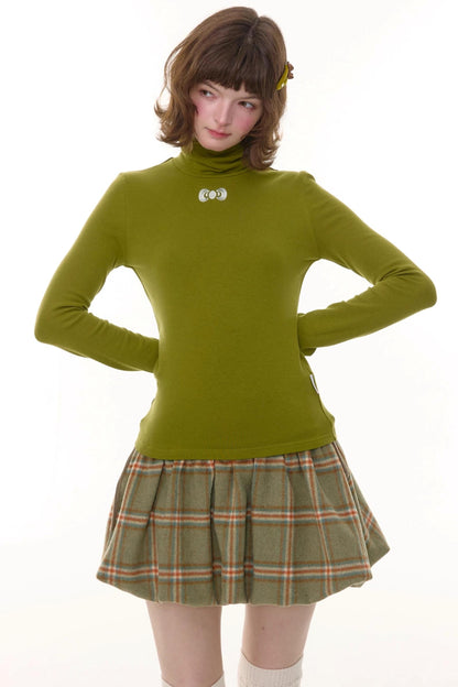 Autumn Retro High Neck Knitted Top