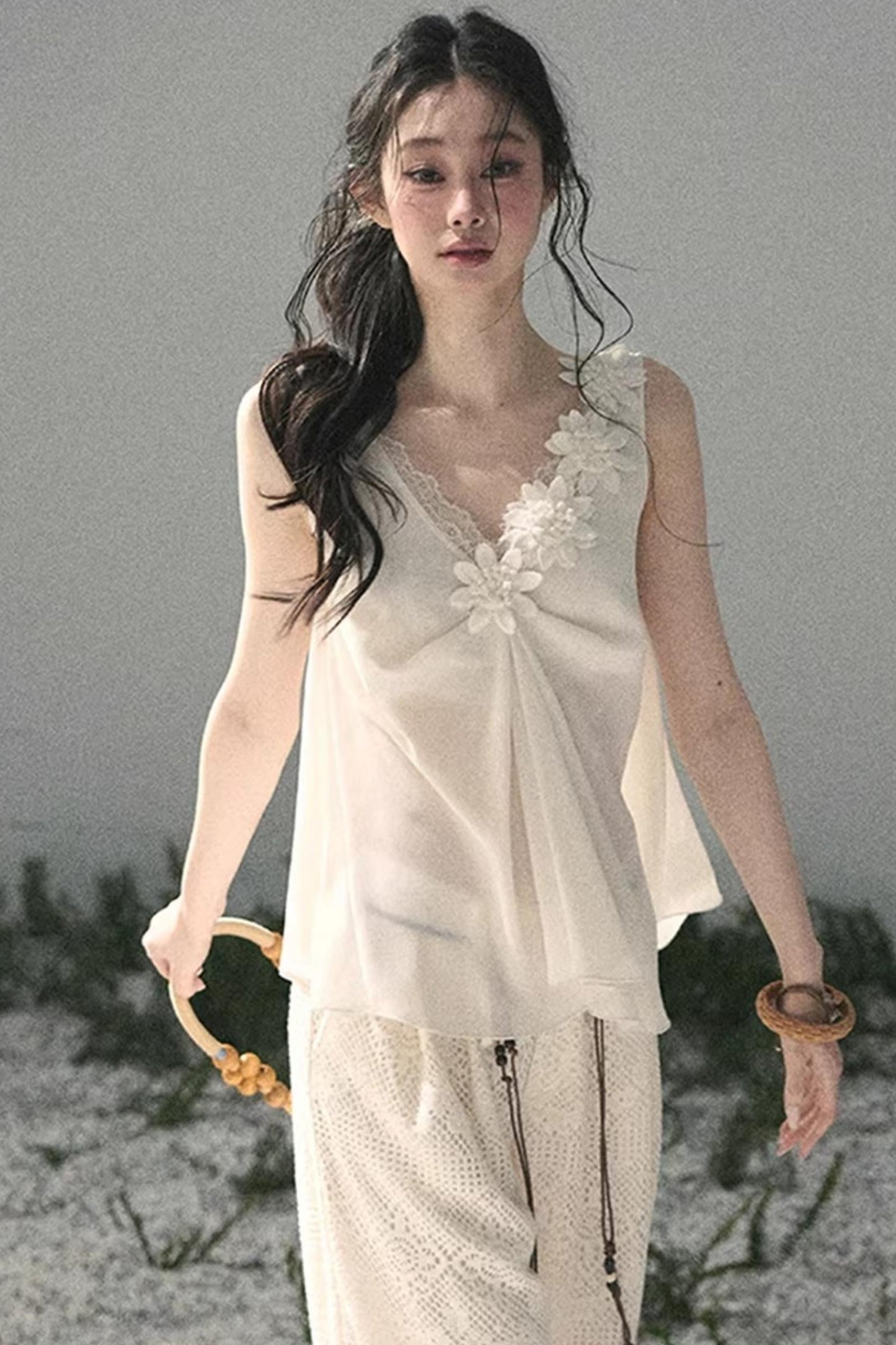 Silent Rose Semi-Sheer Lace T-Shirt