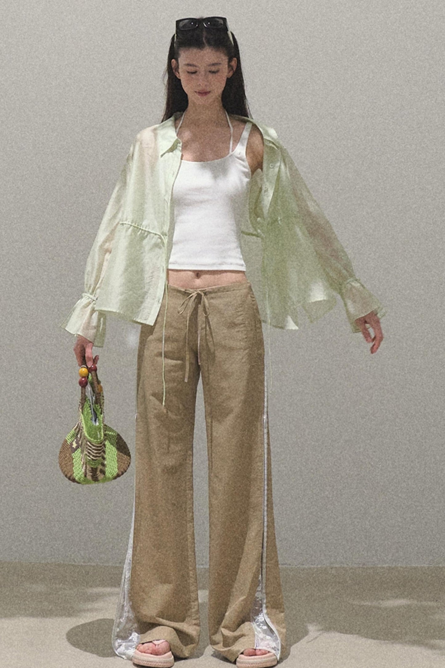 Copper Lace Wide Leg Pants