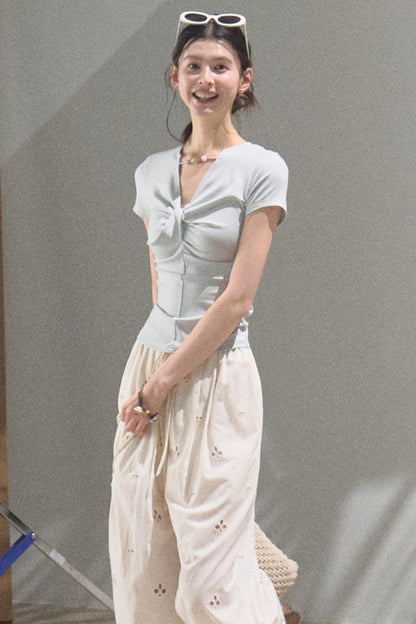 Cool Beaded V-Neck Tee