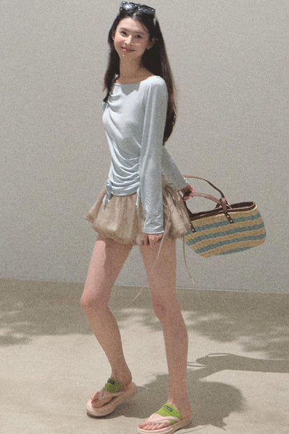 Floral Peplum Culottes Skirt Set