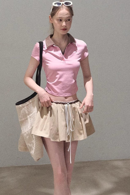 Vintage Lace Poncho Polo Skirt Set-Up