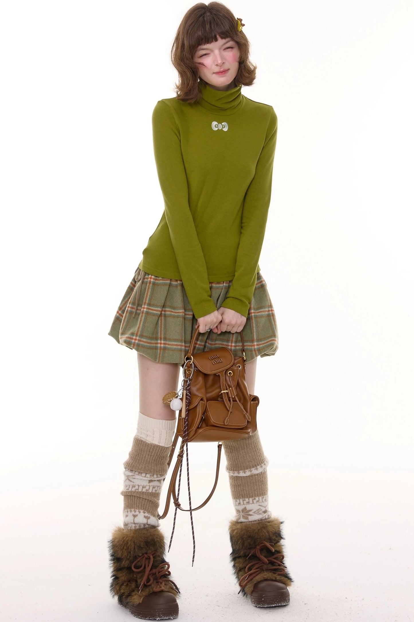 Autumn Retro High Neck Knitted Top