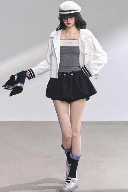 Luxury Denim Cargo Jacket