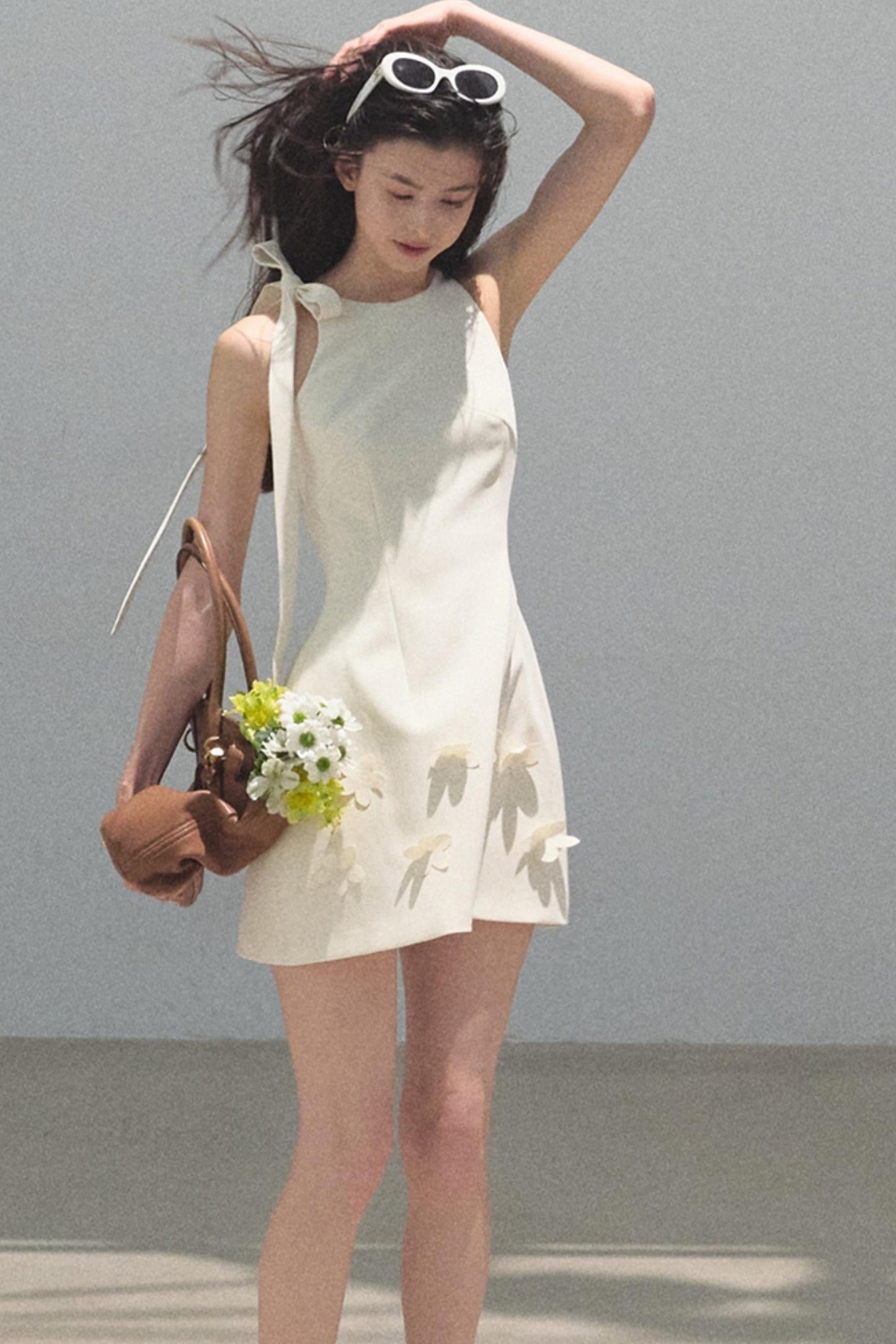 Summer Stars Floral Ribbon Racer Dress