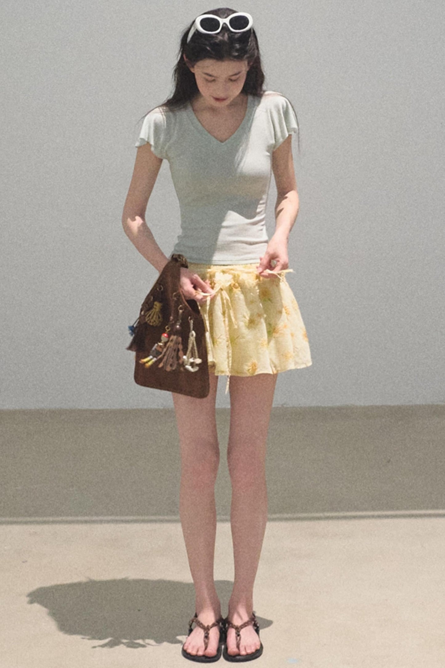 Embroidered Puffy A-Line Skirt