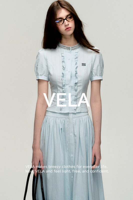 Blue Hour Diamond Collar Skirt Set-Up