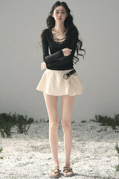 Lace V-Neck Summer Top