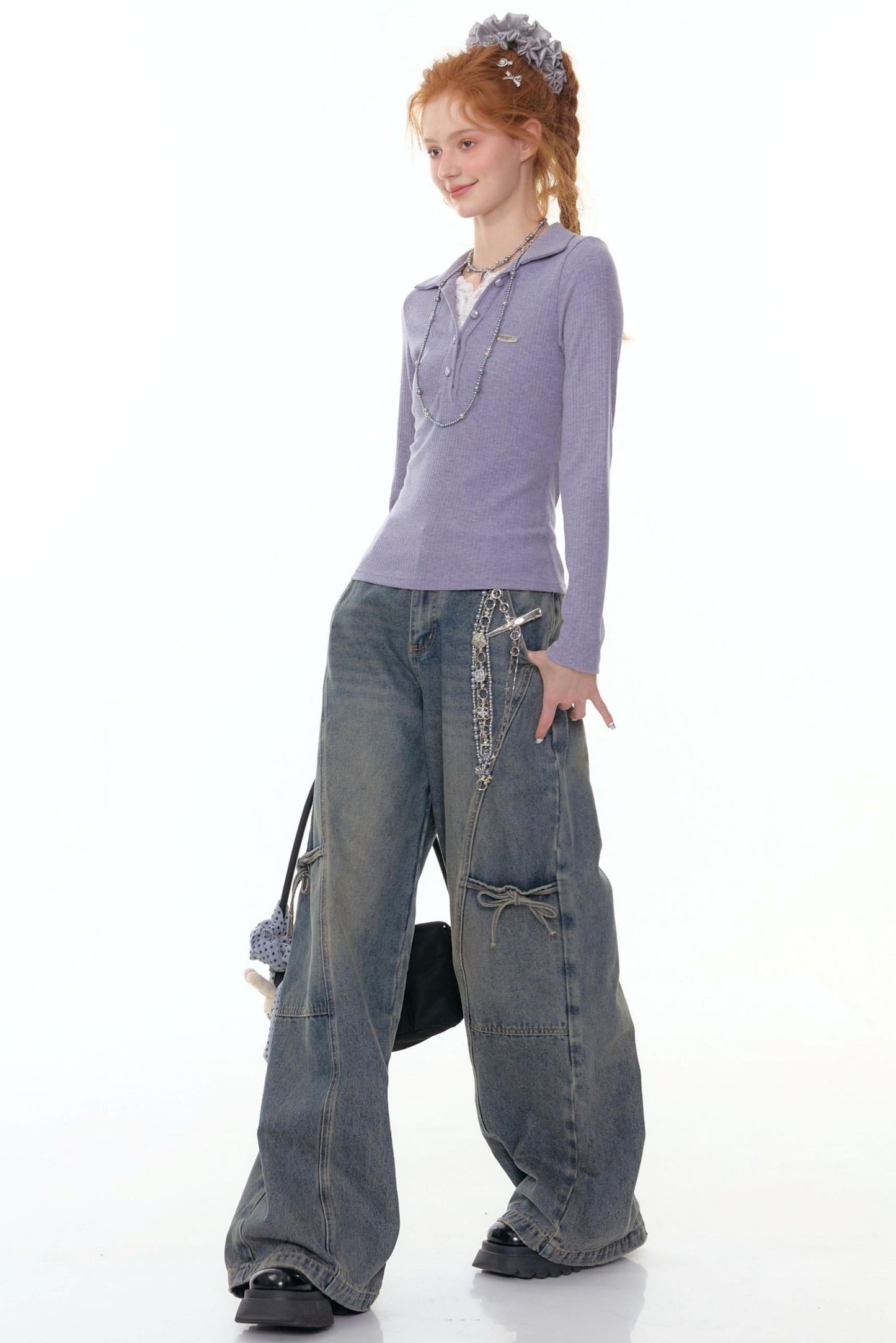 Zizifei 针织蕾丝上衣