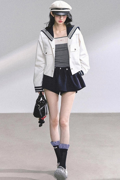 Luxury Denim Cargo Jacket