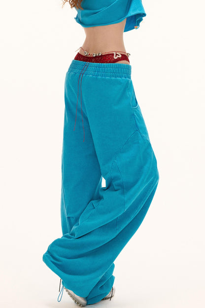 Luxe Loose-Leg Sports Pants