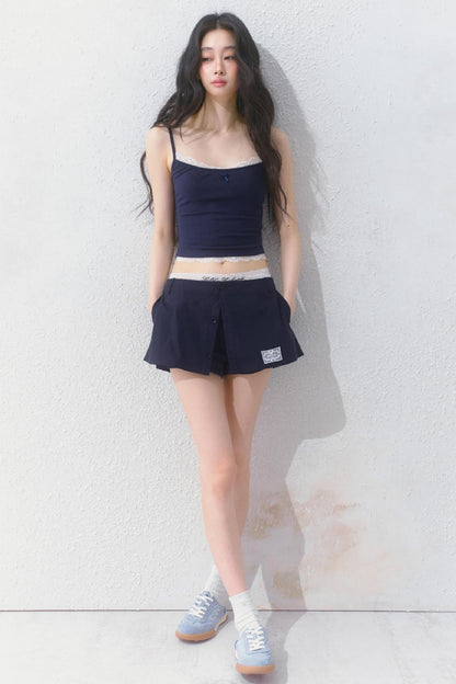 Sporty Strap Knit Top Set-Up