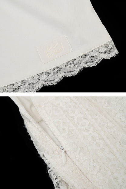 White Lace Layered Casual Shorts