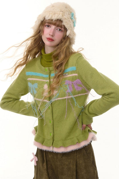 Autumn Silk Bow Cardigan