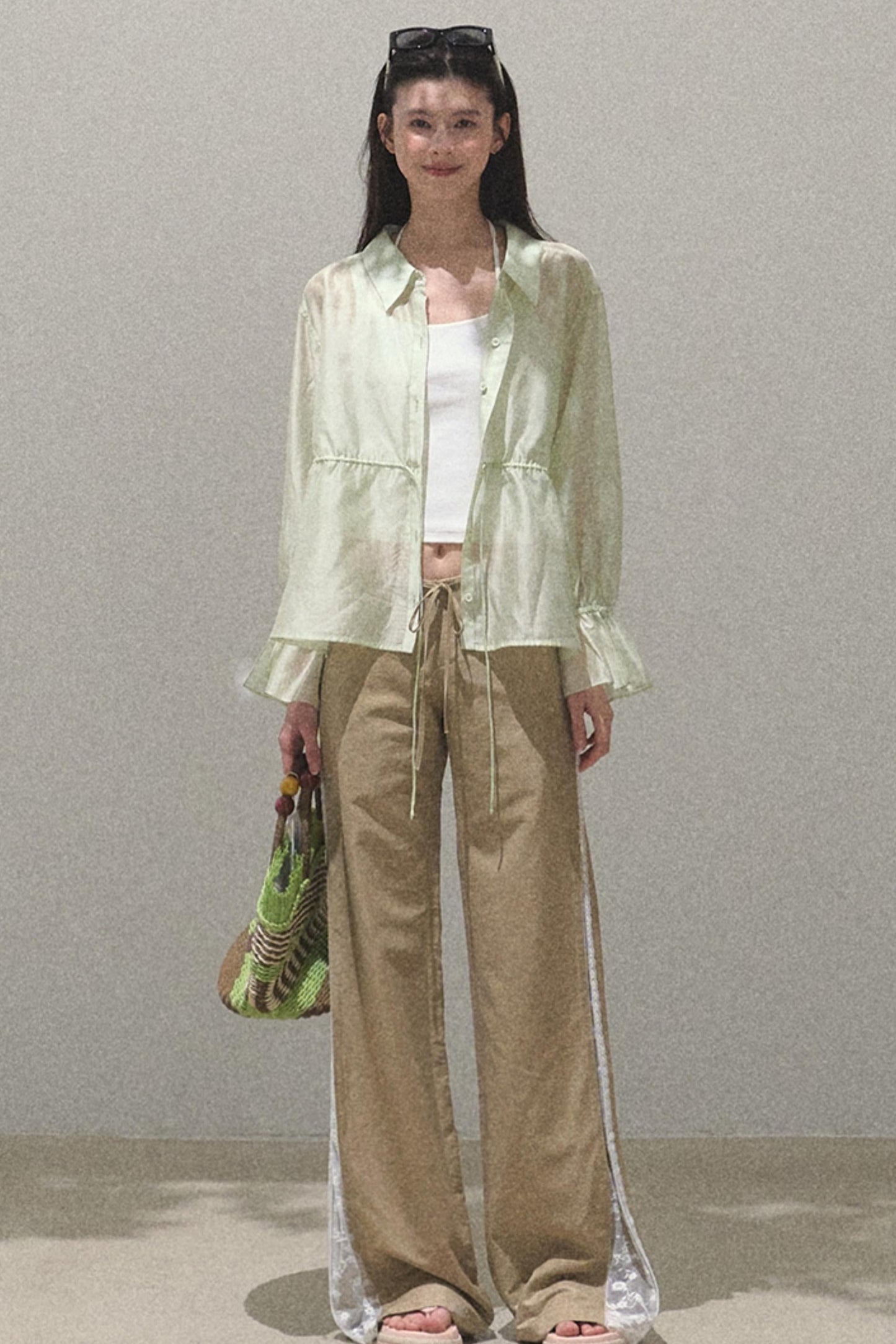 Copper Lace Wide Leg Pants