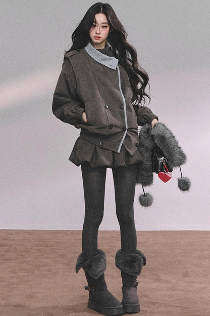 French Autumn Blazer Suit Set-Up