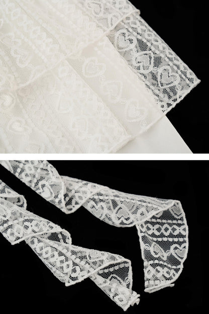 White Lace Layered Casual Shorts