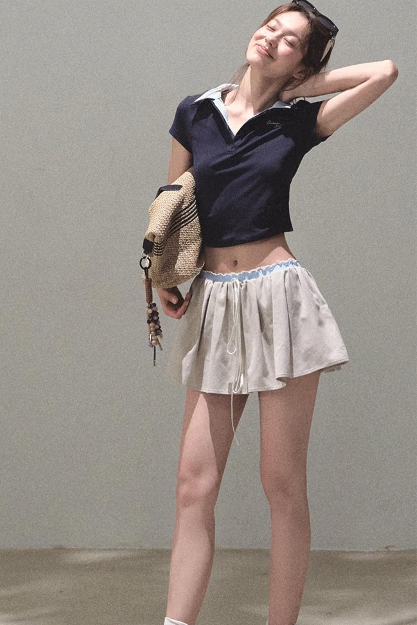 Vintage Lace Poncho Polo Skirt Set-Up