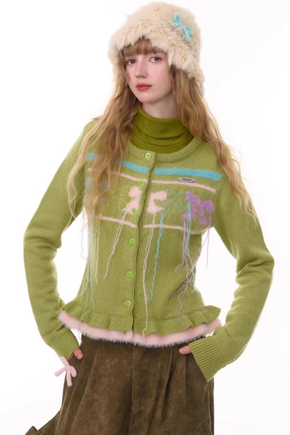 Autumn Silk Bow Cardigan