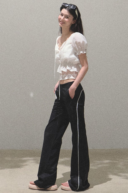 Copper Lace Wide Leg Pants