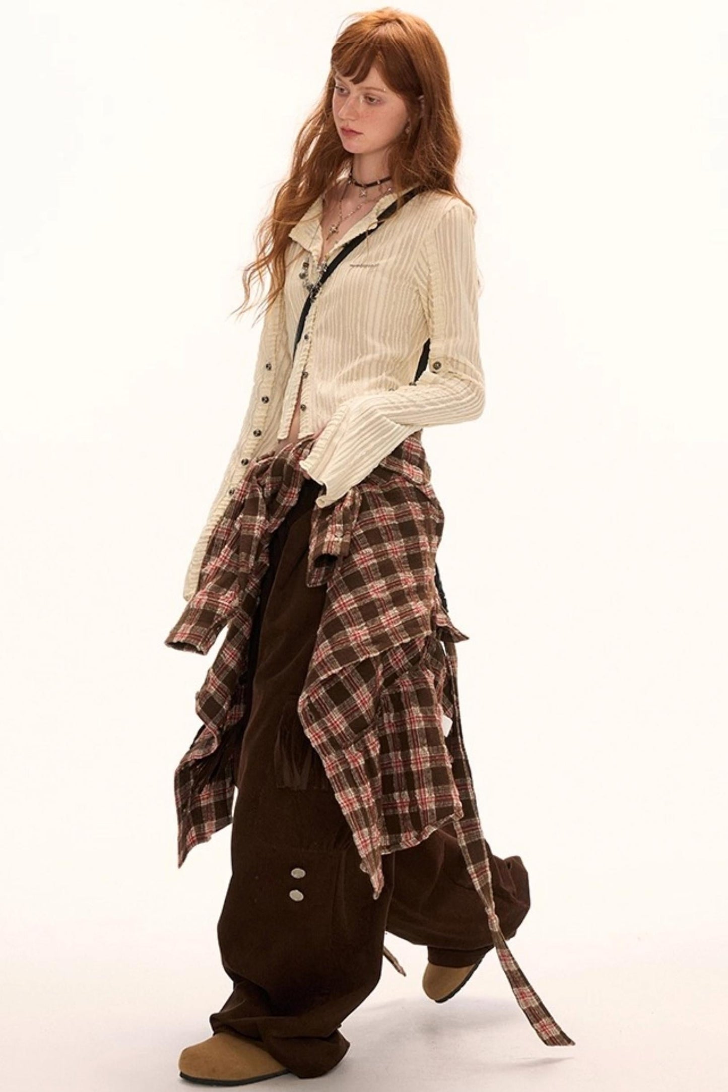 Striped Knit Multi-Button Cardigan