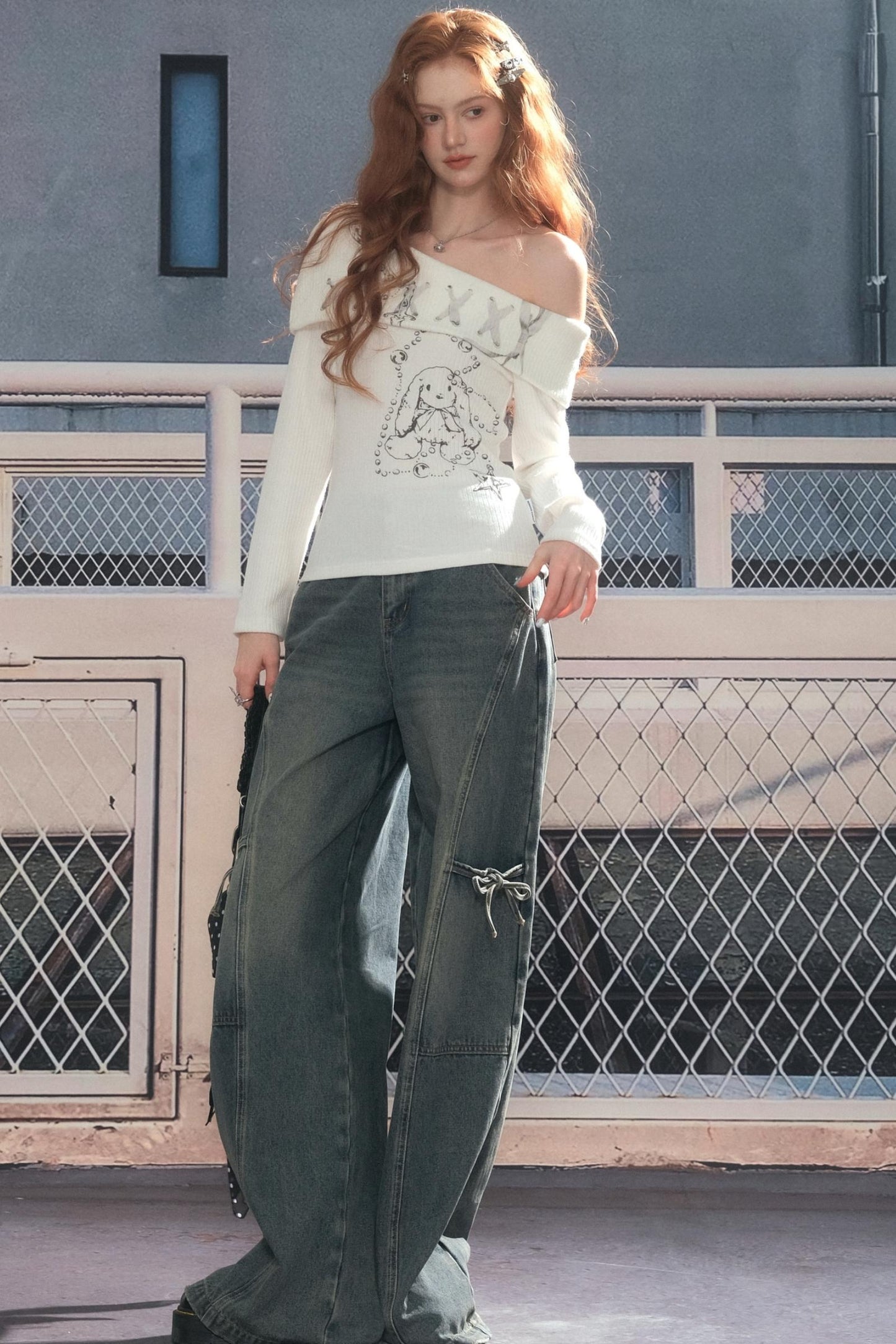 Denim Asymmetry Fit Pants