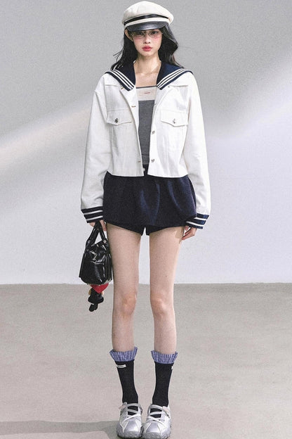 Luxury Denim Cargo Jacket