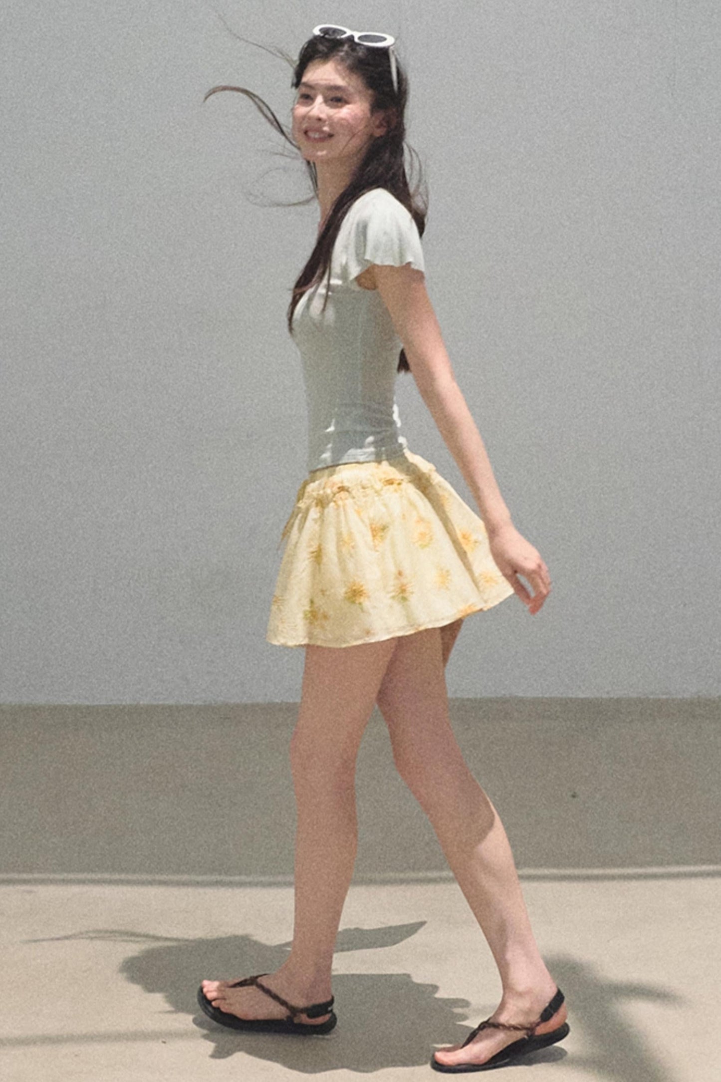 Embroidered Puffy A-Line Skirt