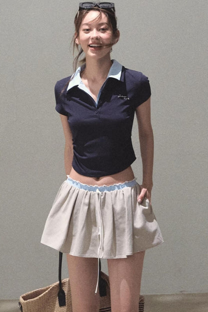 Vintage Lace Poncho Polo Skirt Set-Up