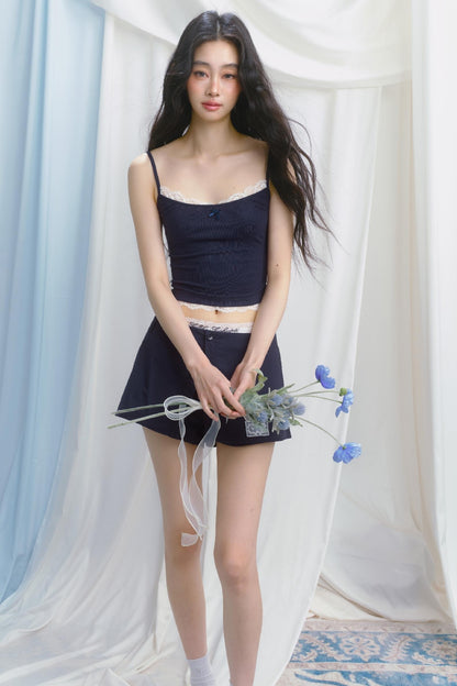 Sporty Strap Knit Top Set-Up