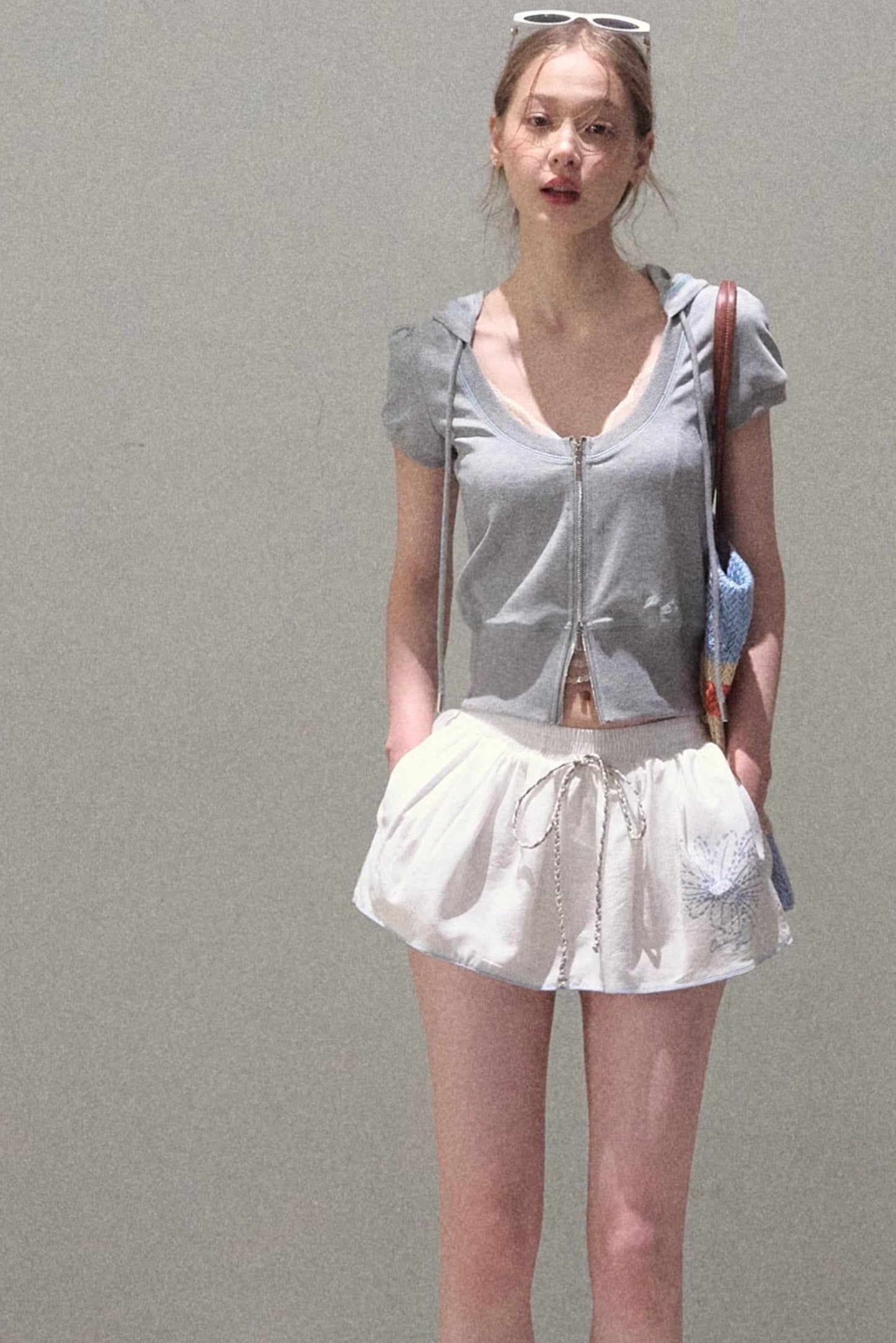 Color Block U-Neck Hooded Cardigan