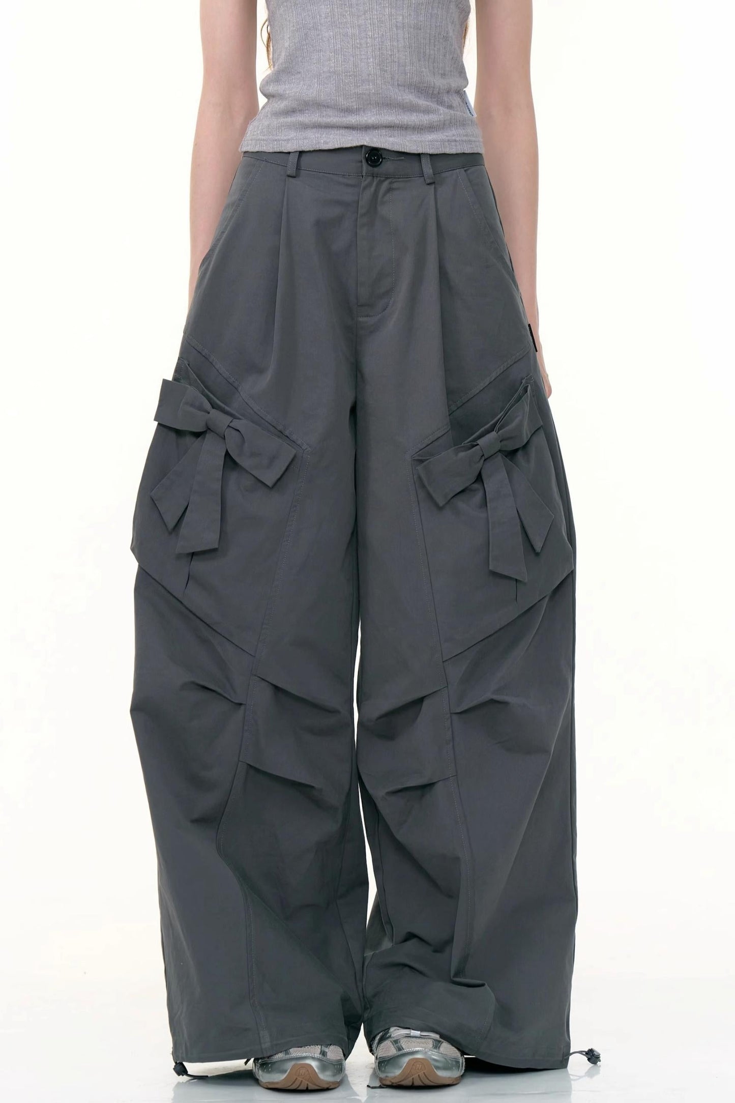 American Retro High Waist Cargo Trousers