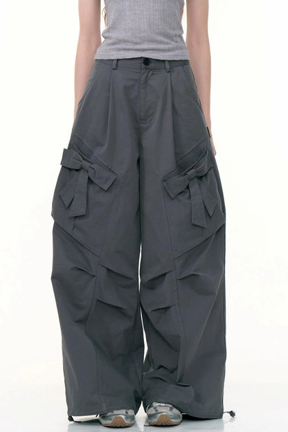 American Retro High Waist Cargo Trousers