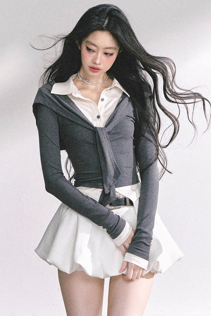 Autumn Waist Slimming Long-Sleeved Tops