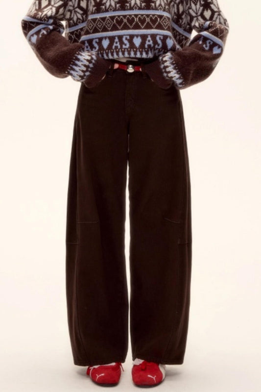 Red Wave Denim Pants