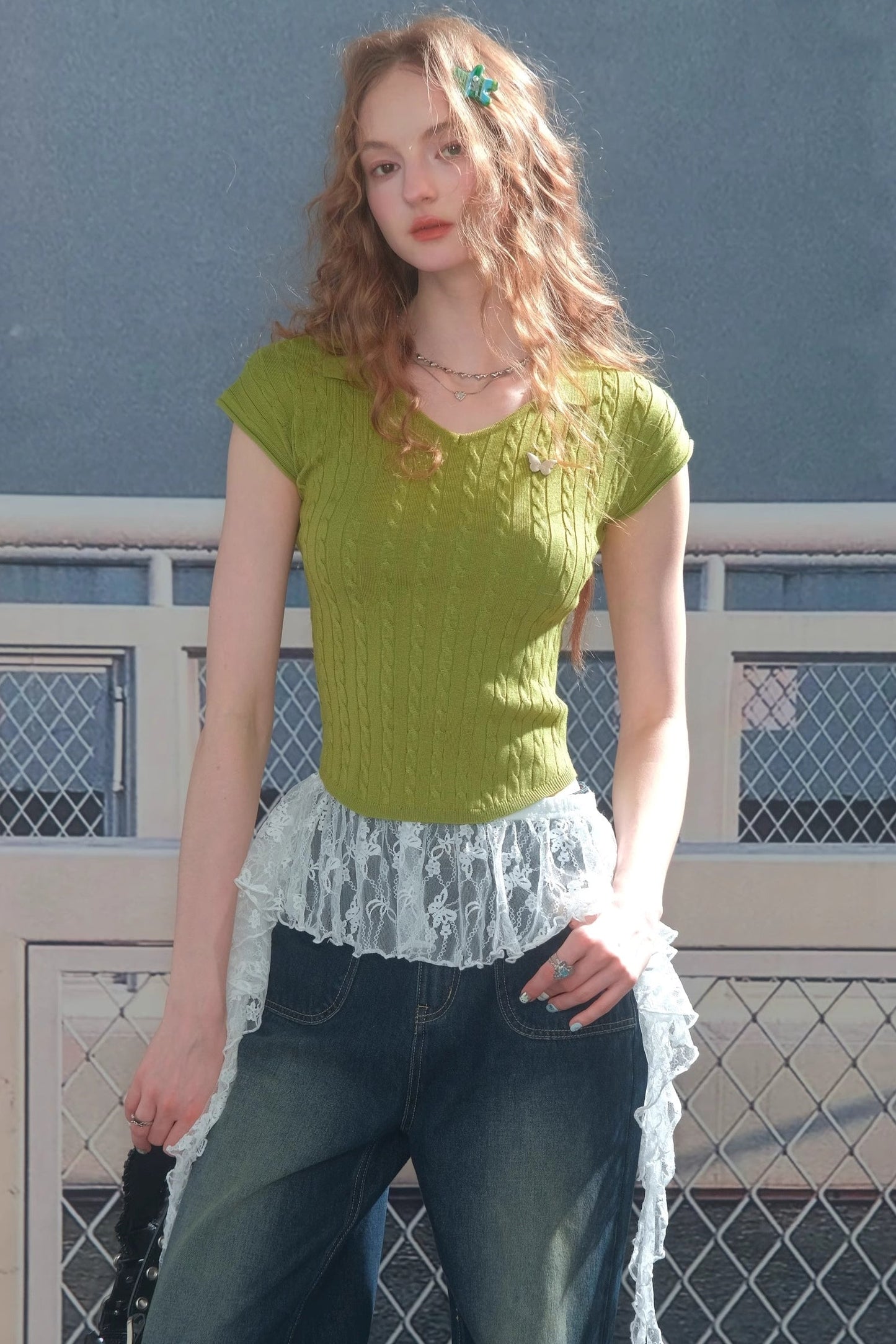 Summer Twist Slim Top Polo T-shirt