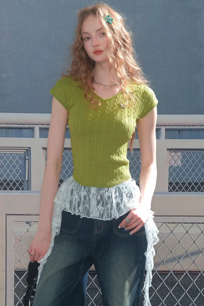 Summer Twist Slim Top Polo T-shirt